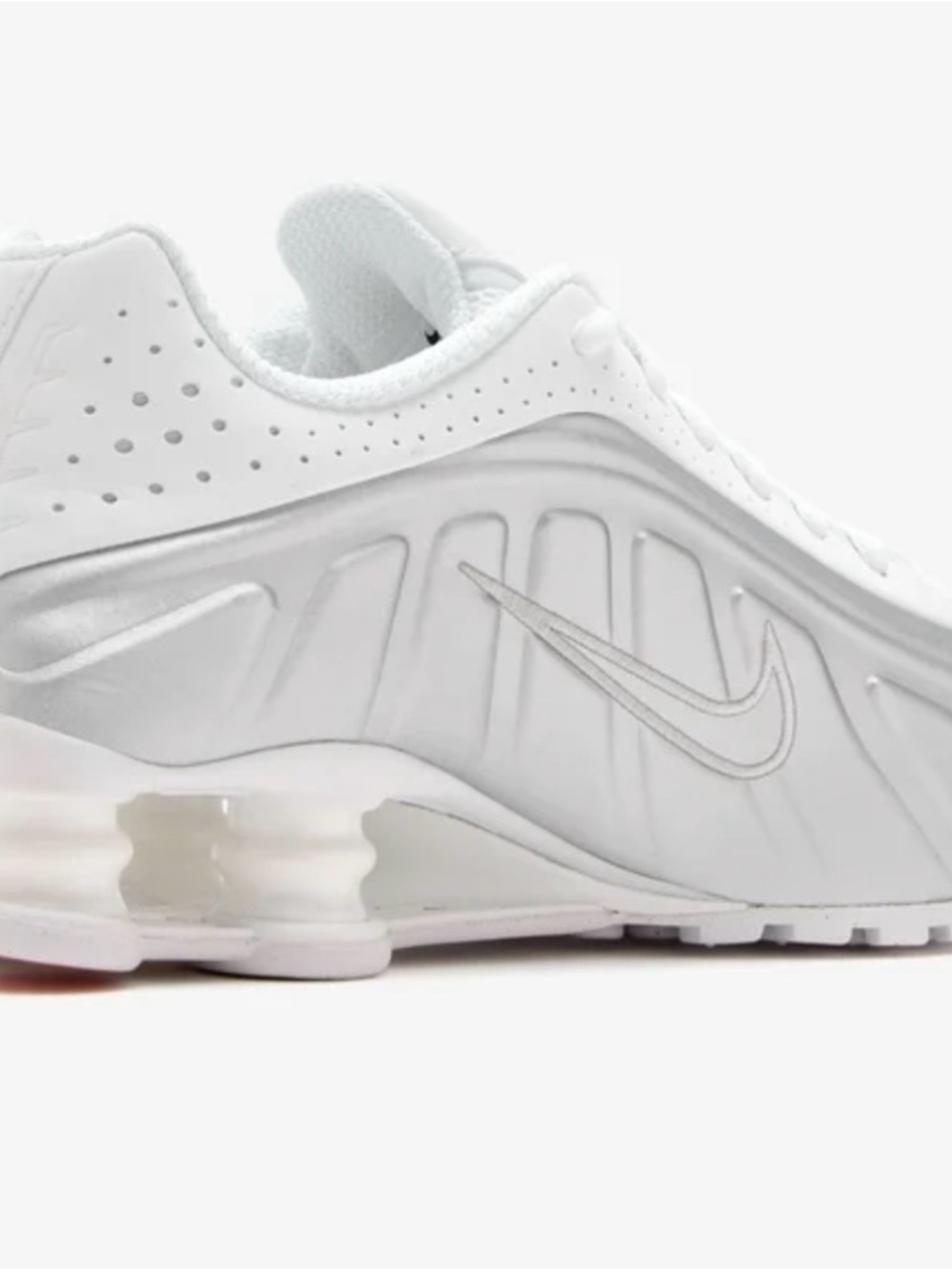 Nike White and silver Men's Cushioned Running Sneakers
